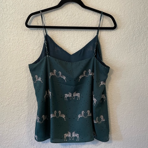 Ann Taylor Zebra Print Spaghetti Strap Tank. Size L - Picture 4 of 4